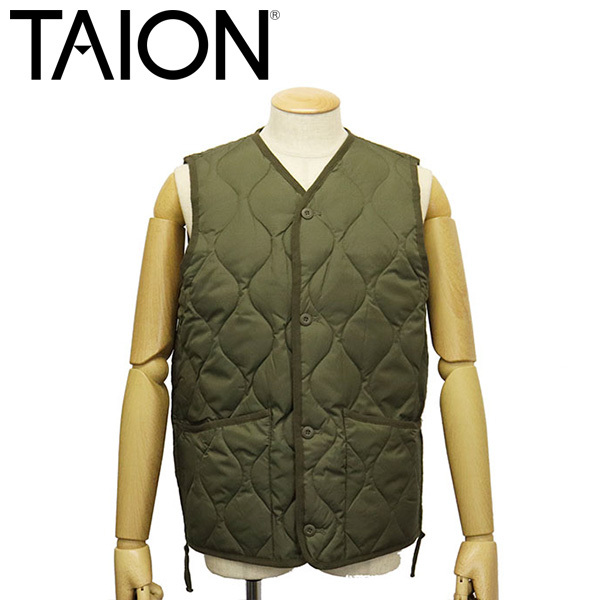 TAION (タイオン) 001BML-1 MILITALY V NECK BUTTON DOWN VEST ボタンダウンベスト TA002 D.OLIVE M拍卖