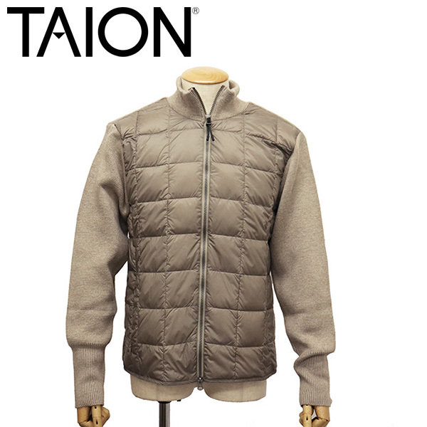 TAION (タイオン) 102AWZSN HI NECK KNIT+DOWN JACKET BACK STYLE KNIT ベーシック ハイネックWジップ ダウン+ニット ジャケット TA014 KH拍卖