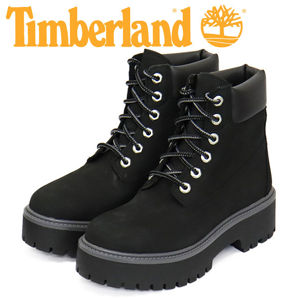 Timberland (ティンバーランド) A5RH5 HRTG PLTFRM 6IN WP 6インチプレミアムウォータープルーフ プラットフォーム ブーツ レディース Blac拍卖