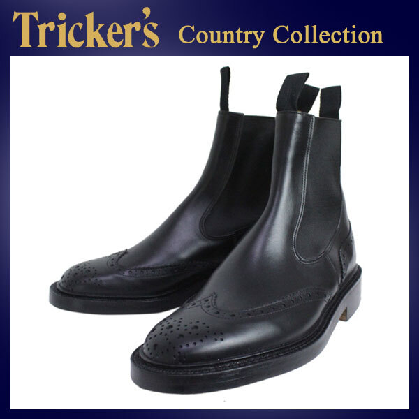 Tricker's トリッカーズ 2754M COUNTRY HENRY(カントリーヘンリー) ダブルレザーソール ブラックボックスカーフ TK004-US7(約25cm)拍卖