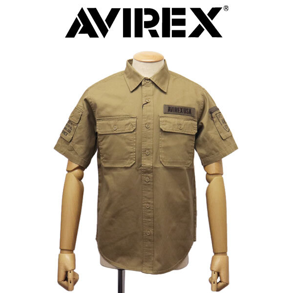 AVIREX (アヴィレックス) 3923001 BASIC FATIGUE S/S ベーシック ファティーグ ショートスリーブ シャツ 180(53)KHAKI XL拍卖