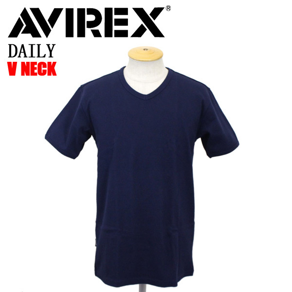 AVIREX (アヴィレックス) DAILY S/S V-NECK T-SHIRT デイリー ショートスリーブ Vネック ティーシャツ 半袖 86 ROYAL M拍卖