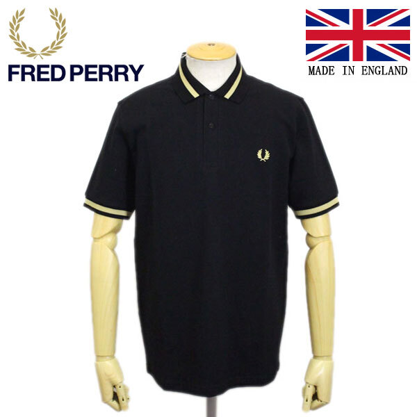 FRED PERRY (フレッドペリー) M2 SINGLE TIPPED FRED FP SHIRT ポロシャツ イングランド製 157-BLACK / CARMPAGNE FP342 サイズ44拍卖