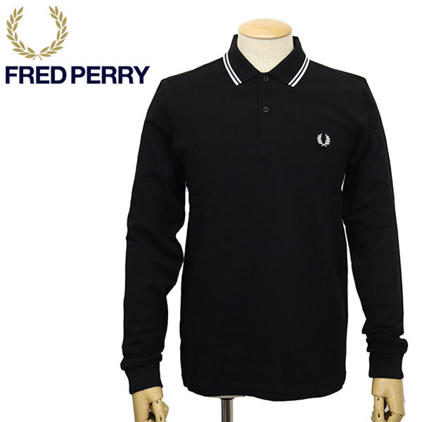 FRED PERRY (フレッドペリー) M3636 LONG SLEEVE TWIN TIPPED SHIRT 長袖 ティップライン ポロシャツ 350 BLACK FP499 XL拍卖