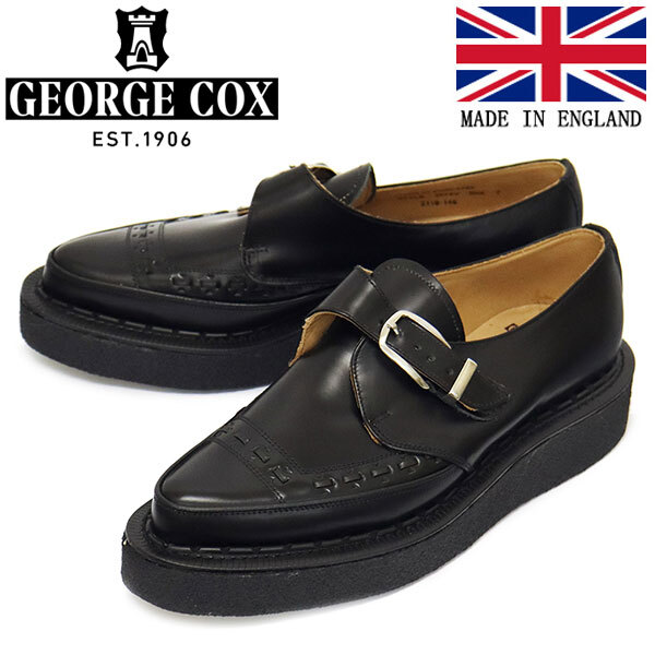 GEORGE COX (ジョージコックス) DIANO MONK 3976 V ラバーソール レザーシューズ 040 BLACK UK8-約27.0cm拍卖