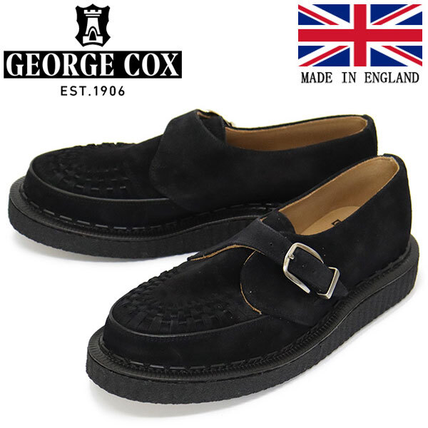 GEORGE COX (ジョージコックス) HAMILTON ALASKA IVC ラバーソール レザーシューズ 090 BLACK SUEDE UK6-約25.0cm拍卖