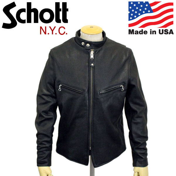 Schott (ショット) 3950091 No.7578 541XX CAFE RACER NEW NAKED JKT カフェレーサー ニューネイキッド レザージャケット アメリカ製 09BLA拍卖