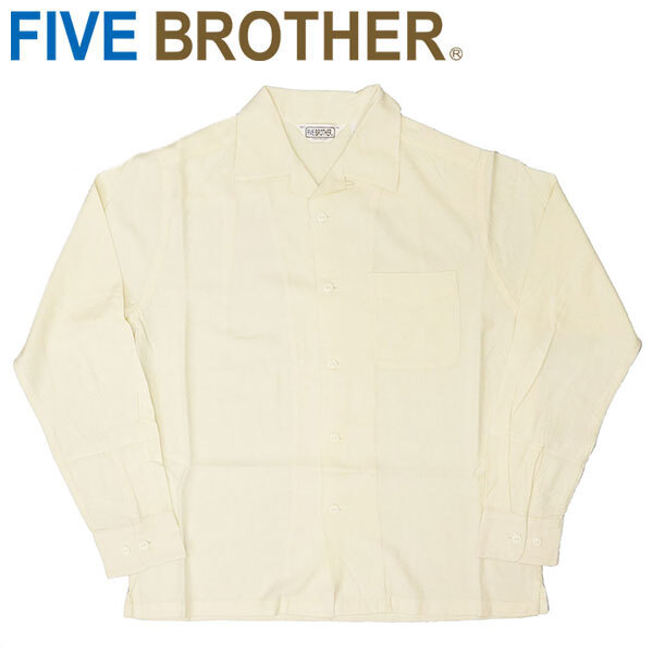 FIVE BROTHER (ファイブブラザー) 152001L RAYON L/S ONE-UP SHIRTS レーヨン ロングスリーブ ワンアップ シャツ OFF WHITE S拍卖