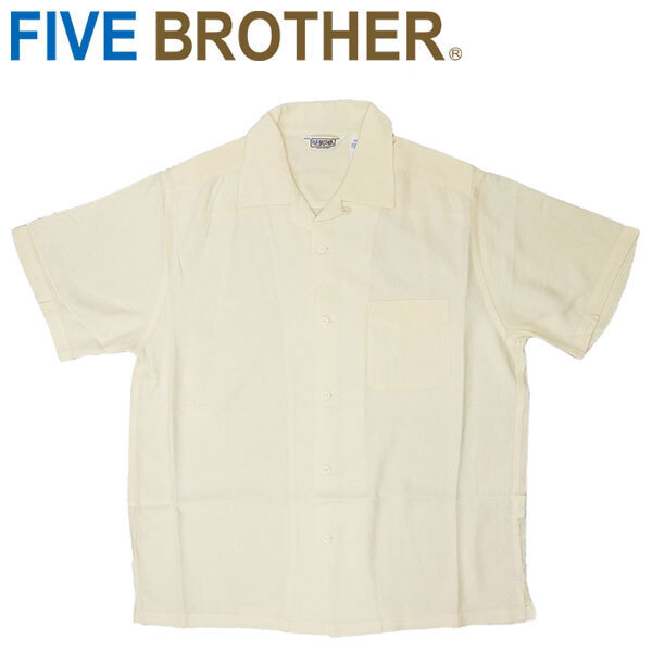 FIVE BROTHER (ファイブブラザー) 152104L RAYON S/S ONE-UP SHIRTS レーヨン ショートスリーブ ワンアップ シャツ OFF WHITE L拍卖