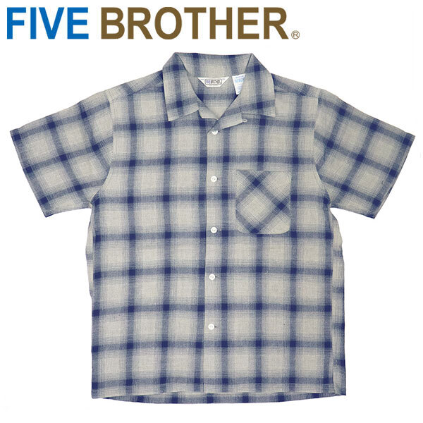 FIVE BROTHER (ファイブブラザー) 152204 LIGHT FLANNEL S/S ONE-UP SHIRTS ライトフランネル ショートスリーブ ワンアップ シャツ O.NAVY拍卖