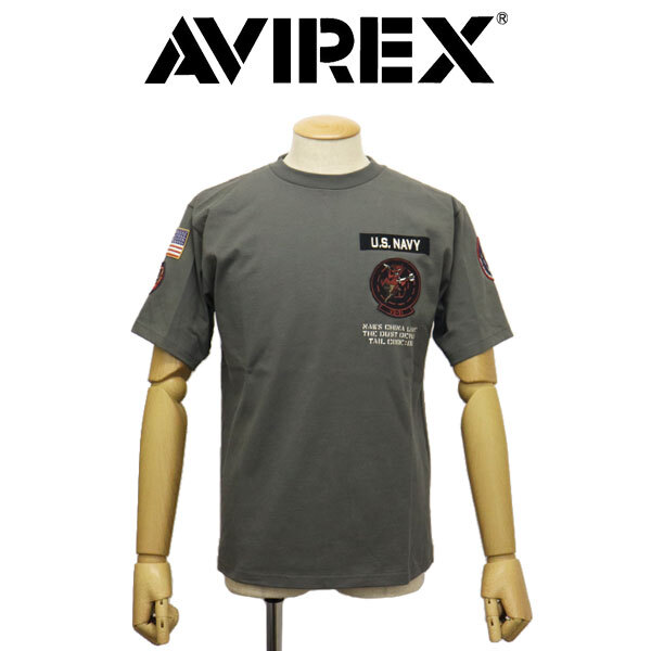 AVIREX (アヴィレックス) 3134046 SQ PSTCH S/S TEE DUST DEVILS ショートスリーブ パッチ Tシャツ ダストデビル 401(73)SAGE XXL拍卖