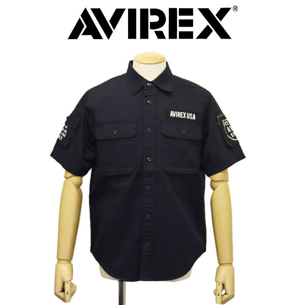 AVIREX (アヴィレックス) 3923001 BASIC FATIGUE S/S ベーシック ファティーグ ショートスリーブ シャツ 120(87)NAVY XL拍卖