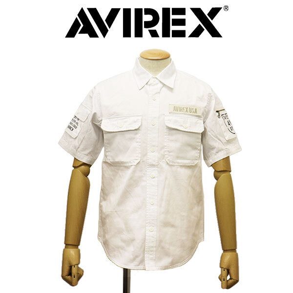 AVIREX (アヴィレックス) 3923001 BASIC FATIGUE S/S ベーシック ファティーグ ショートスリーブ シャツ 30(01)WHITE XL拍卖