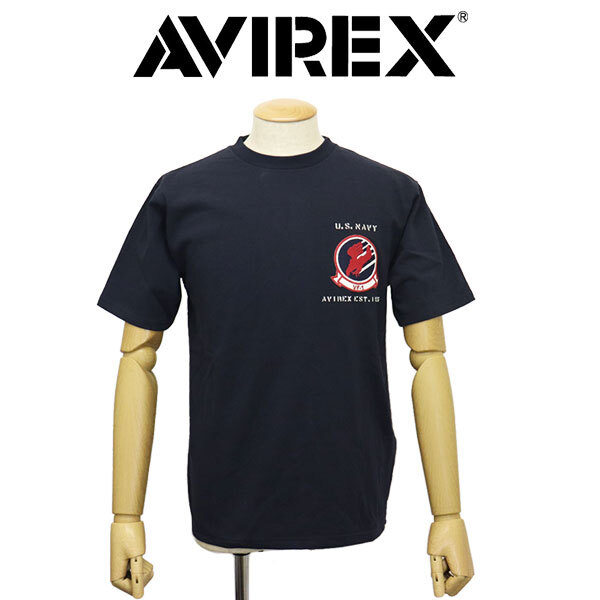 AVIREX (アヴィレックス) 3934012 TOP GUN SHEETING PATCH T-SHIRT トップガン シーチング パッチ Tシャツ 120(87)NAVY M拍卖