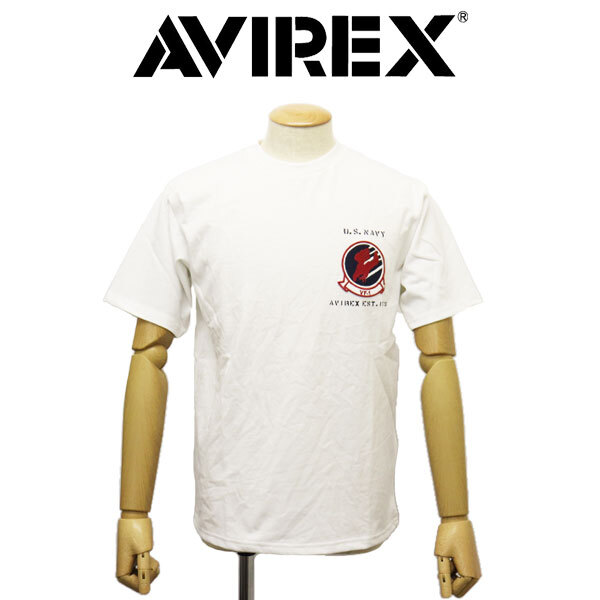 AVIREX (アヴィレックス) 3934012 TOP GUN SHEETING PATCH T-SHIRT トップガン シーチング パッチ Tシャツ 30(01)WHITE XXL拍卖