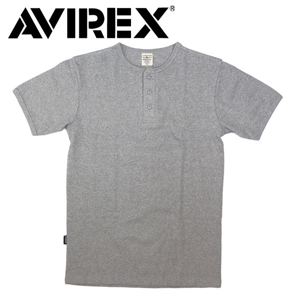 AVIREX (アヴィレックス) DAILY S/S HENLY-NECK T-SHIRT デイリー ショートスリーブ ヘンリーネック ティーシャツ 半袖 全6色 14 GRAY S拍卖