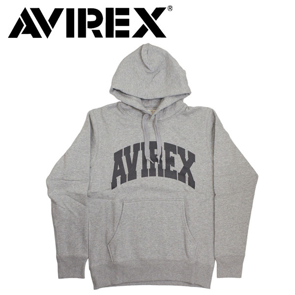 AVIREX (アヴィレックス) DAILY L/S SWEAT PULL PARKA LOGO デイリー ロングスリーブ スウェット プルパーカー ロゴ 783-5231003 14-Grey-S拍卖