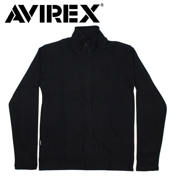 AVIREX (アヴィレックス) DAILY RIB L/S STAND ZIP JKT デイリー 長袖 スタンドジップ リブ ジャケット 783-5230011 09-Black-S拍卖