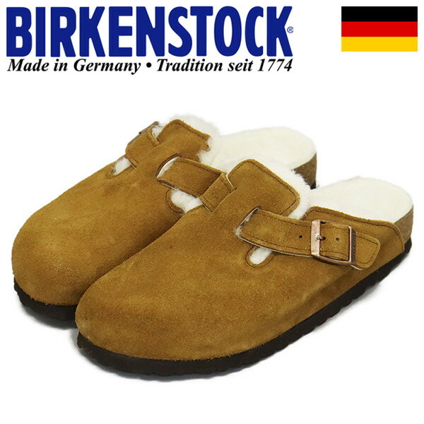 BIRKENSTOCK (ビルケンシュトック) 1001141 BOSTON SHEARLING ボストンシアリング スエードレザーサンダル MINK ナロー幅 BI219 38-約24.5拍卖