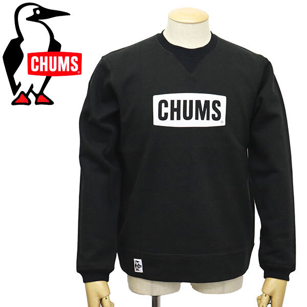 CHUMS (チャムス) CH00-1299 CHUMS Logo Crew Top チャムスロゴクルートップ CMS074 K055JetBlackxWhite M拍卖