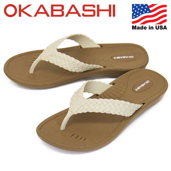 OKABASHI (オカバシ) O-60008 WOMENS BAHA ウィメンズ バハ サンダル レディース OKB007 240TOFFEExWHITE ML-約24.0cm-25.0cm拍卖