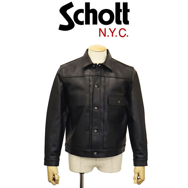 Schott (ショット) 5950015 SHEEP LEATHER 1st TRACKER JACKET シープレザー トラッカージャケット 10(09)BLACK L拍卖