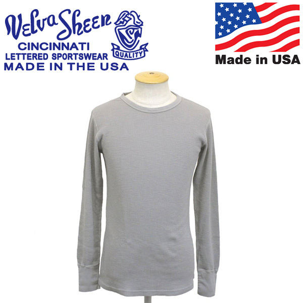 Velva Sheen (ベルバシーン) 161462 1PAC Crew Neck THERMAL Long Pac T-shirt クルーネック サーマル ロングTシャツ アメリカ製 VLVS005-G拍卖