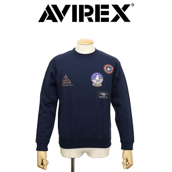 AVIREX (アヴィレックス) 783-3132019 TOP GUN CREW NECK SWEAT トップガン クルーネック スウェット 120NAVY XXL拍卖