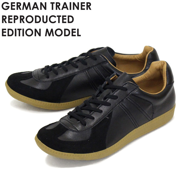 GERMAN TRAINER (ジャーマントレーナー) 42500 レザースニーカー BLACK GT002 43-約27.0-27.5cm拍卖