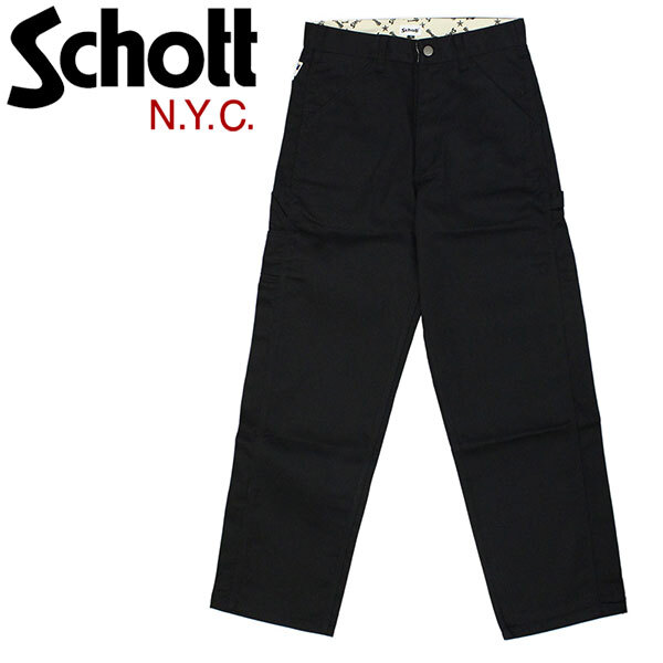Schott (ショット) 3116038 TC PAINTER PANTS ペインター パンツ 09BLACK S拍卖