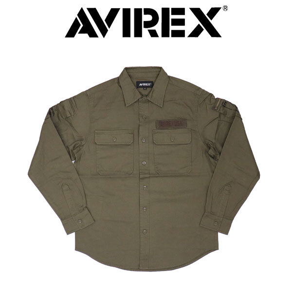 AVIREX (アヴィレックス) 783-3920001 BASIC FATIGUE L/S SHIRT ベーシック ファティーグ ロングスリーブシャツ 310OLIVE L拍卖