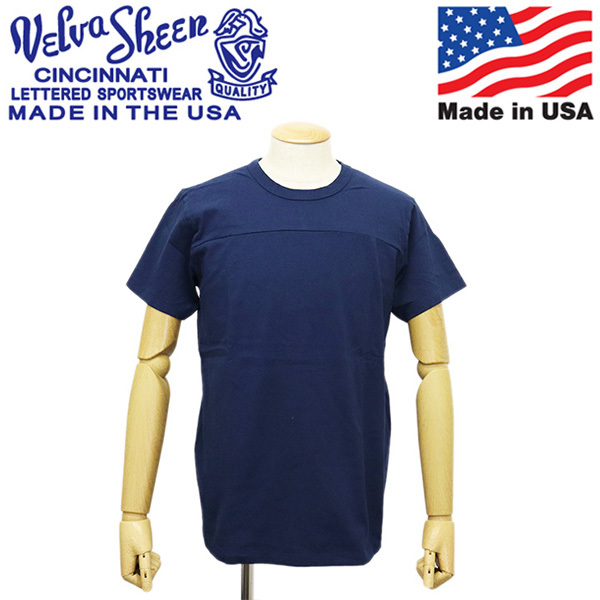 Velva Sheen (ベルバシーン) 161833 TUBULER SS FOOTBALL TEE 半袖フットボールT アメリカ製 VLVS018 NAVY S拍卖