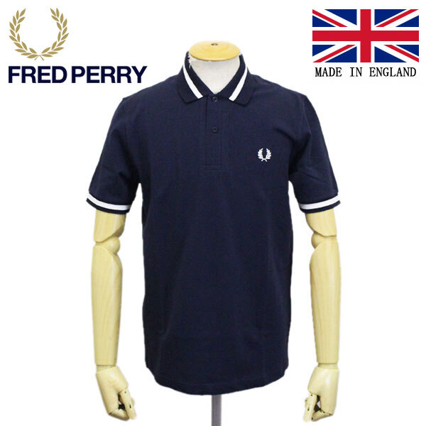 FRED PERRY (フレッドペリー) M2 SINGLE TIPPED FRED FP SHIRT ポロシャツ イングランド製 797-NAVY / SNOW FP388 44拍卖