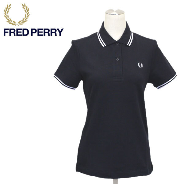 FRED PERRY (フレッドペリー) G3600 TWIN TIPPED FRED PERRY SHIRT ティップライン ポロシャツ レディース FP444 350 BLACKxWHITExWHITE 12拍卖