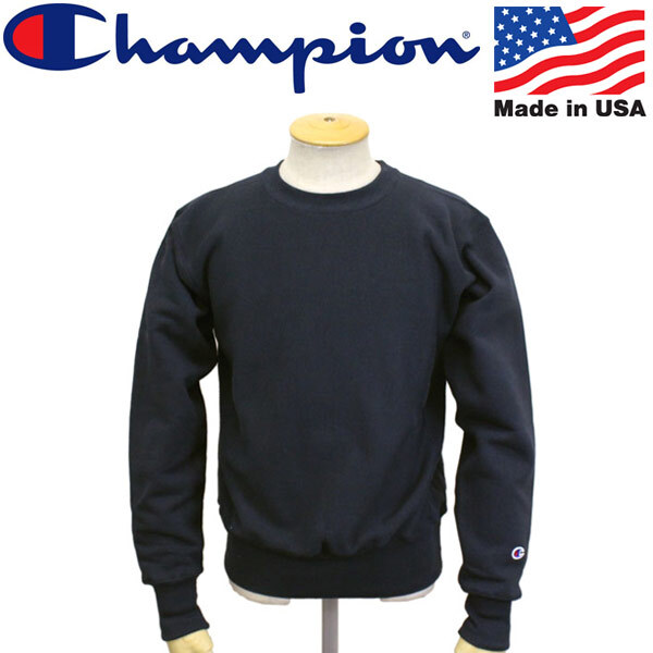 Champion (チャンピオン) C5-U001 ReverseWeave SWEAT SHIRT クルーネック スウェットシャツ 全5色 CN017 370ネイビーS拍卖