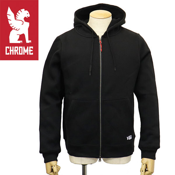 CHROME (クローム) AP489 CHROME ISSUED FLEECE HOODIE イシュード フリース フーディー BLACK CH317 M拍卖