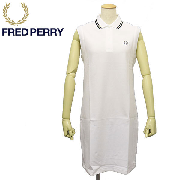 FRED PERRY (フレッドペリー) D7200 SLEEVELESS FRED PERRY DRESS スリーブレス ポロシャツ レディース FP549567WHITE/NAVY10拍卖