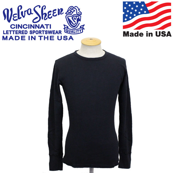 Velva Sheen (ベルバシーン) 161462 1PAC Crew Neck THERMAL Long Pac T-shirt クルーネック サーマル ロングTシャツ アメリカ製 VLVS005-B拍卖