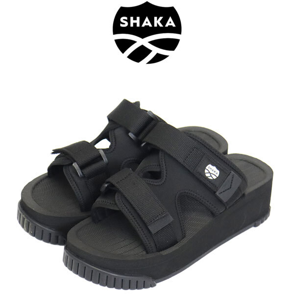 SHAKA (シャカ) WMS SK-314 CHILL OUT PLATFORM チルアウト プラットフォーム ストラップ 厚底 レディース スポーツサンダル BLACK SK013 U拍卖