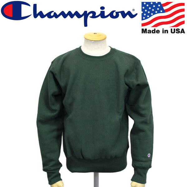 Champion (チャンピオン) C5-U001 ReverseWeave SWEAT SHIRT クルーネック スウェットシャツ 全5色 CN017 560モスグリーンM拍卖