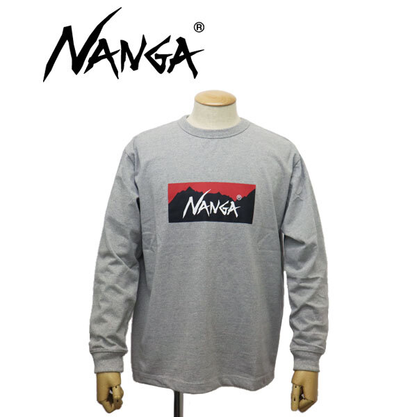NANGA (ナンガ) NW2311-1G206 ECO HYBRID BOX LOGO L/S TEE エコハイブリッド ボックスロゴ ロングスリーブ Tシャツ L.GRAY XL N004拍卖