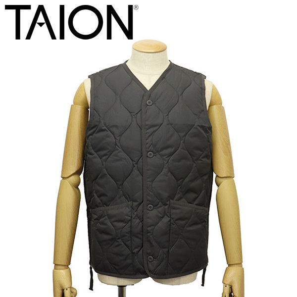 TAION (タイオン) 001BML-1 MILITALY V NECK BUTTON DOWN VEST ボタンダウンベスト TA002 CHARCOAL S拍卖