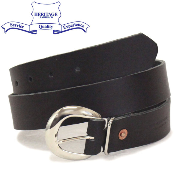 HERITAGE LEATHER CO.(ヘリテージレザー) NO.8800 1.25inch Leather Belt 1.25インチ レザーベルト HL220 Black S/32インチ拍卖