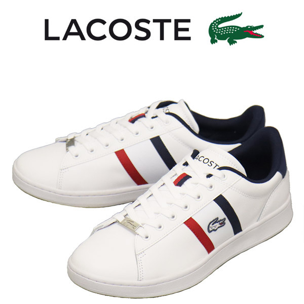 LACOSTE (ラコステ) メンズ SMA0309 CARNABY SETCGR1251 AP SMA レザースニーカー 407 WHTxNVYxRED LC393 UK9.5-約28.0cm拍卖