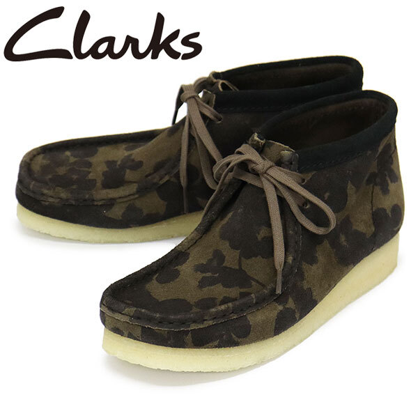 Clarks (クラークス) 26174035 Wallabee Boot ワラビーブーツ メンズ ブーツ Blk/Khaki Floral CL093 UK9.5-約27.5cm拍卖