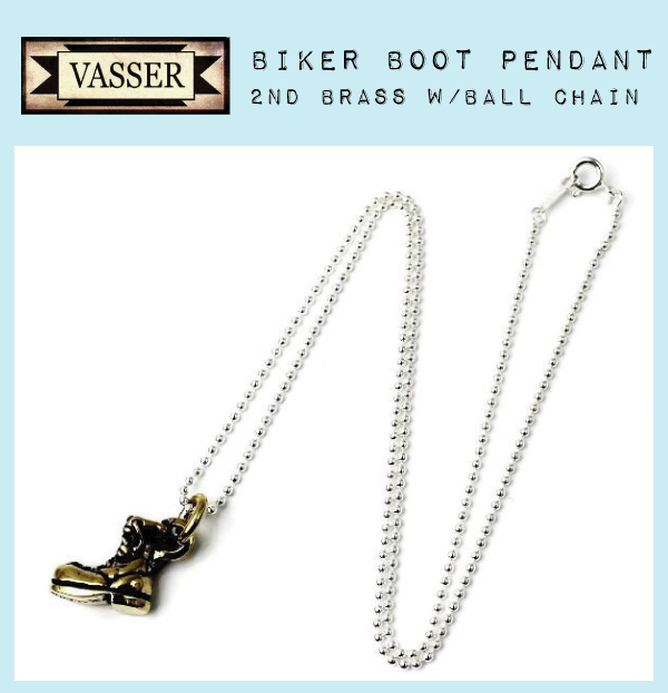 VASSER(バッサー) Biker Boot Pendant 2nd Brass w/Ball Chain(バイカーブーツペンダント セカンド ブラス)拍卖