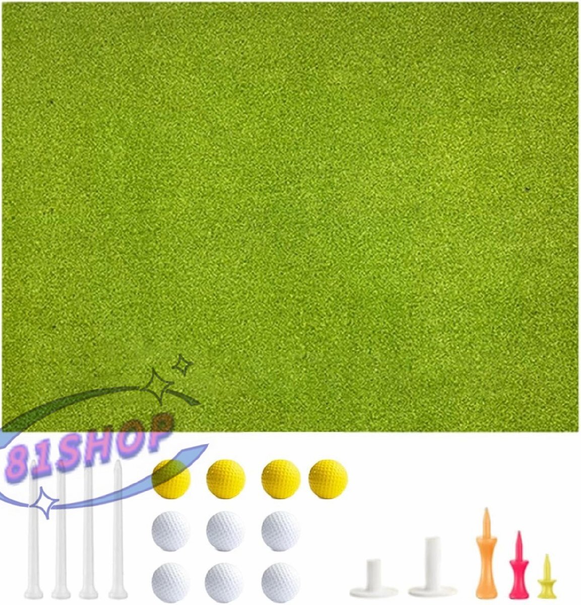 「81SHOP」ゴルフヒッティングマット 滑り止め ポータブル ゴルフスキル向上 ゴルフ練習マット 裏庭 屋内 屋外 家庭用 ゴルフアクセサリー拍卖