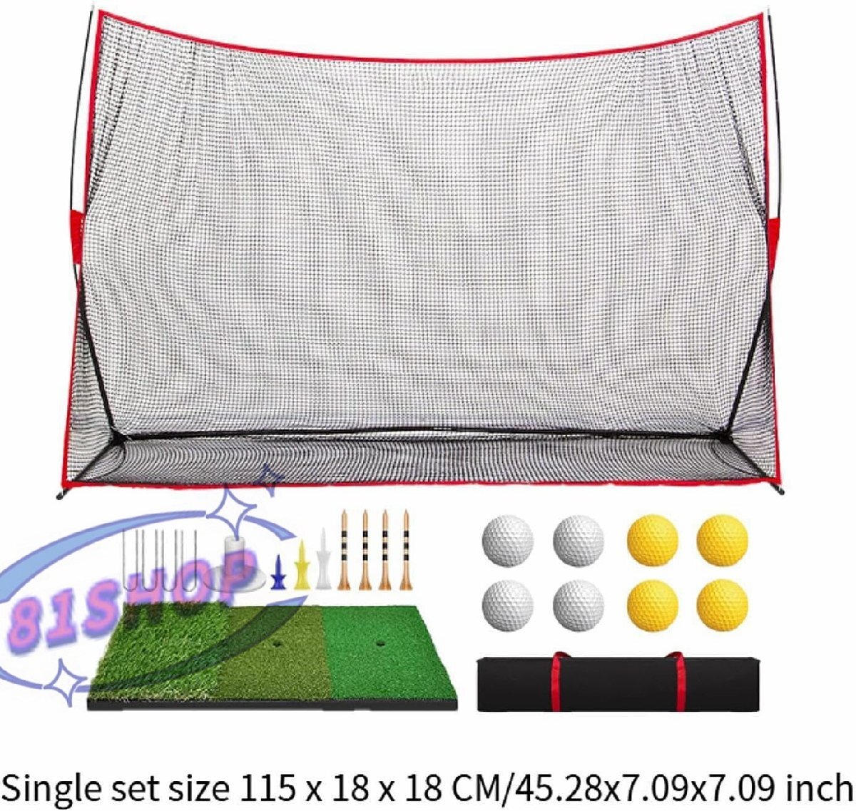 「81SHOP」ゴルフ練習バリアネットゴルフドライビングヒットケージの耐摩耗性ゴルフトレーニングネット屋内屋外ヤード 色:ターゲットクロ拍卖