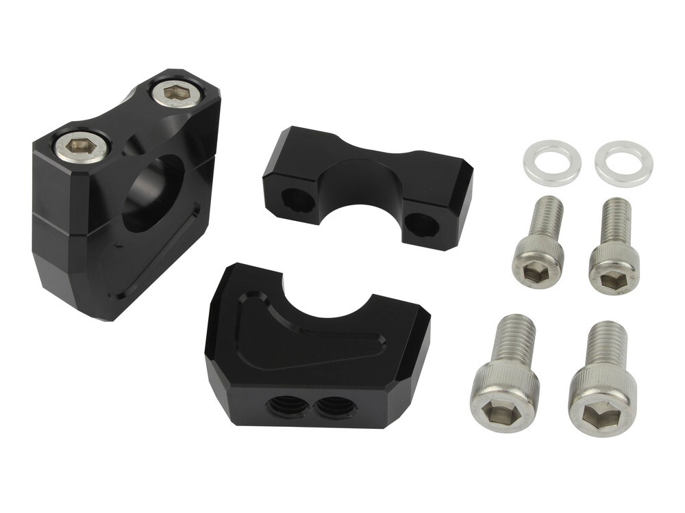 エイプ50タイプD用ビレットハンドルブラケットセット(ブラック)_シフトアップ拍卖