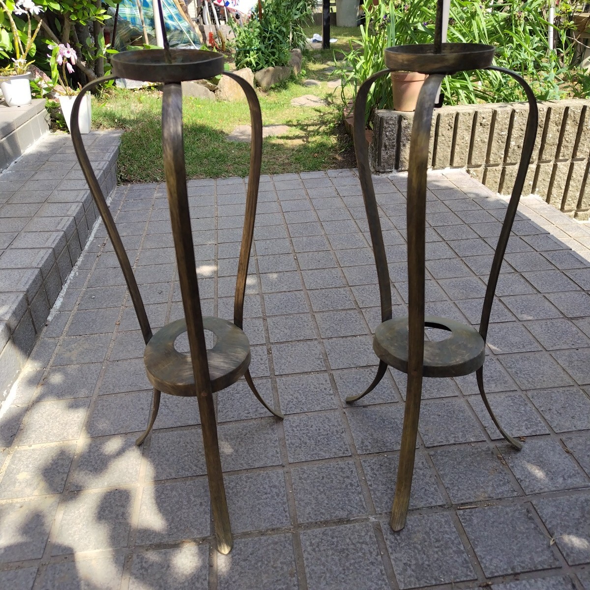 燭台 真鍮製 2台 蝋燭立て (中古)拍卖